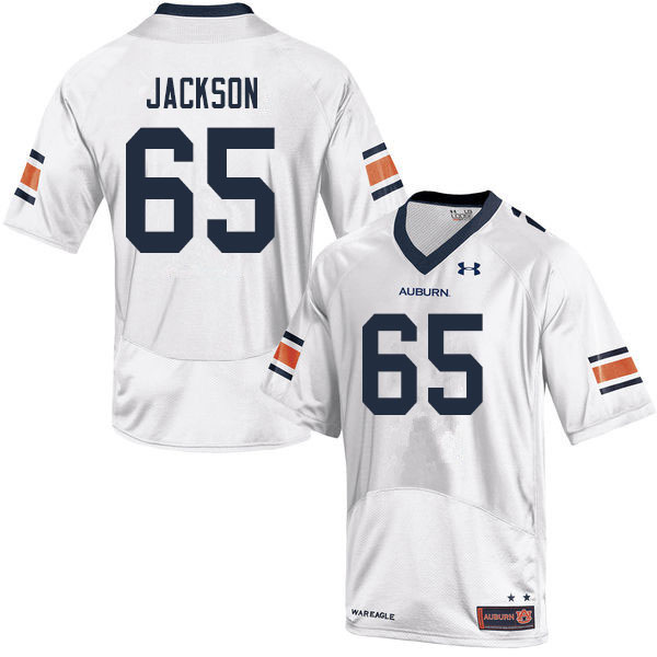 Men's Auburn Tigers #65 Alec Jackson White 2019 College Stitched Football Jersey